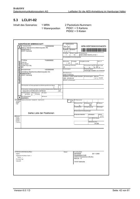 Leitfaden fÃ¼r die Eingabe der MRN in HDS und GM01 - DAKOSY ...