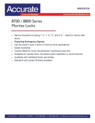 8700 / 8800 Series Mortise Locks - Accurate Lock and Hardware