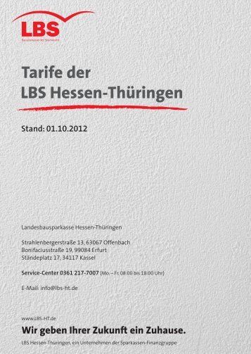 Tarife der LBS Hessen-Thüringen