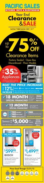 Pacific sales sales appliances
