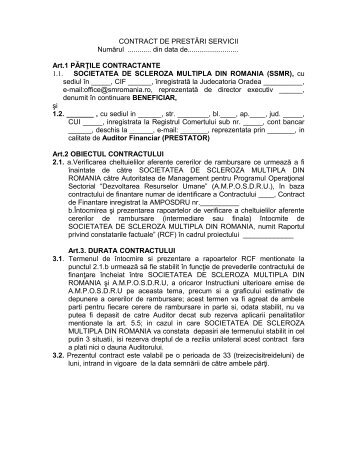 Contract de prestari servicii pentru audit financiar - Societatea de ...