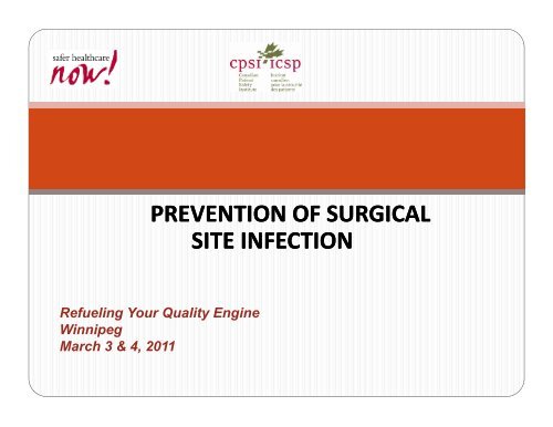 Surgical Site Infection and the Operating Room Checklist - Safer ...