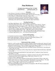 Paul Robinson Resume - Pablo's Physics