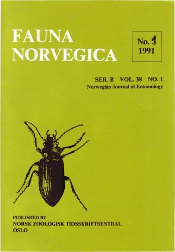 SER. B VOL. 38 NO. 1 - Norsk entomologisk forening