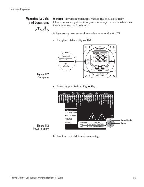 2110XP Ammonia Analyzer User Guide (1574 Kb) - Thermo Scientific