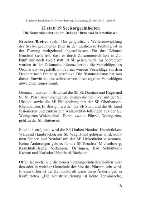 2010 Liebe Pfarreimitglieder - Internetangebot von Dr.Joerg Sieger