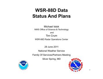 WSR-88D Data Status And Plans - NEXRAD Radar Operations ...