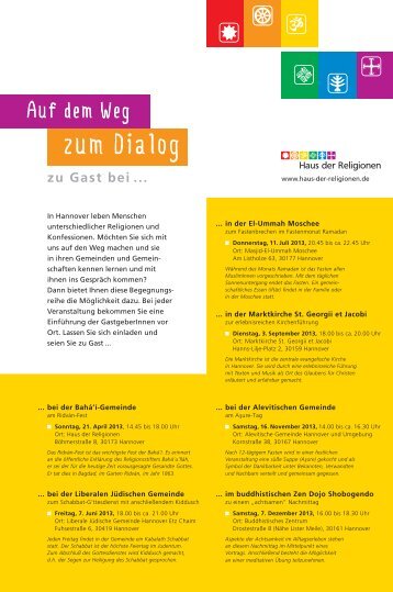 Flyer "Auf dem Weg zum Dialog" - Haus der Religionen