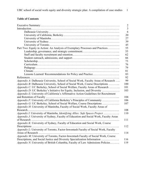 Equity Case Studies Report - School of Social Work - University of ...