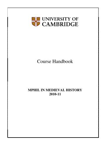 Course Handbook - Faculty of History