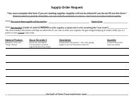 Supply Order Request Form