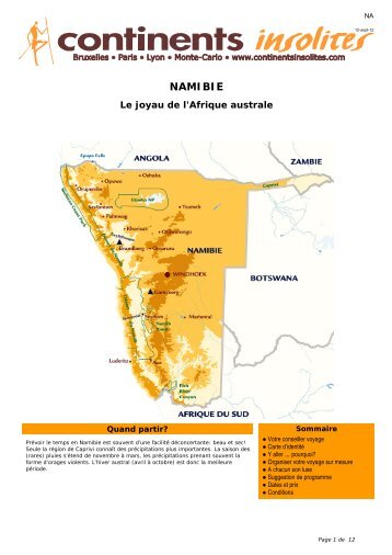 NAMIBIE - Continents Insolites