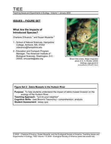 Figure Set 2 - Zebra Mussels in the Hudson River - Teaching Issues ...