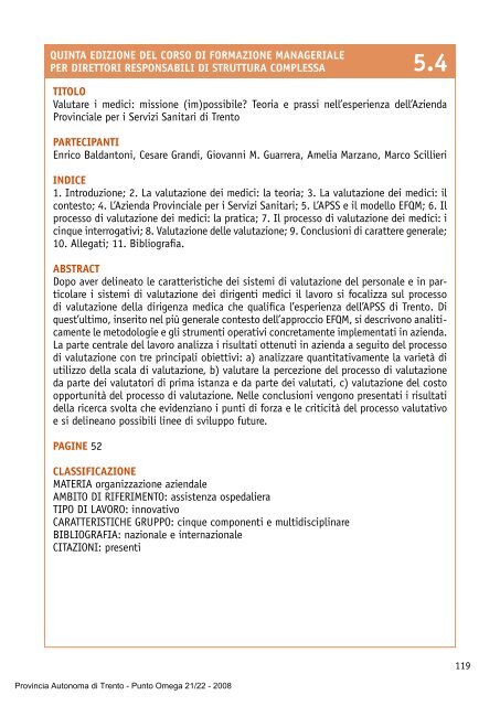 Formazione manageriale dei dirigenti sanitari - Trentino Salute