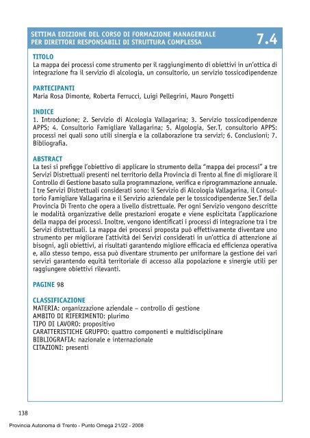 Formazione manageriale dei dirigenti sanitari - Trentino Salute