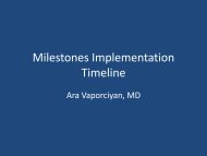 ACGME Milestones Implementation Timeline - TSDA