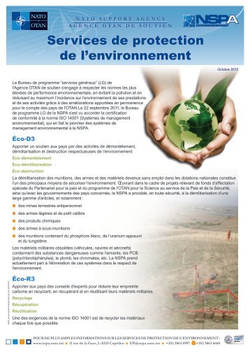Services de protection de l'environnement - NSPA - Nato