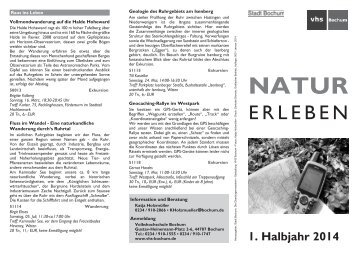 Natur erleben - Volkshochschule Bochum