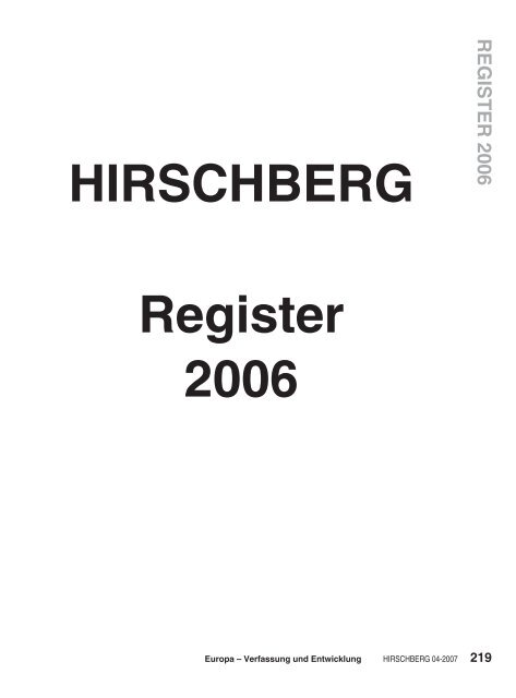 HIRSCHBERG Register 2006 - Kath.de