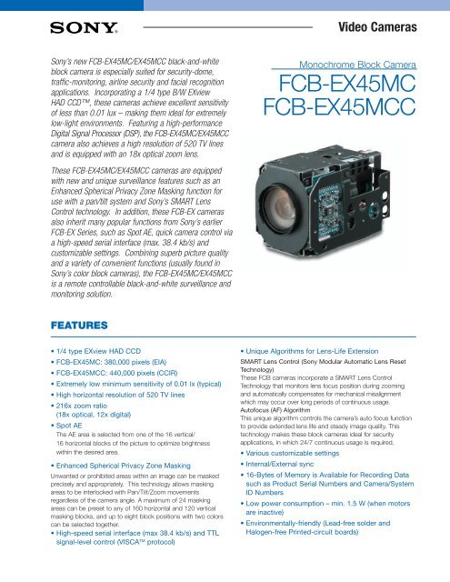 FCB-EX45MC FCB-EX45MCC - Subtechnique, Inc.