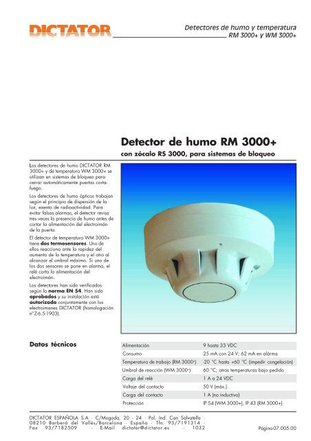 04 Detector de humo RM 3000 - Dictator