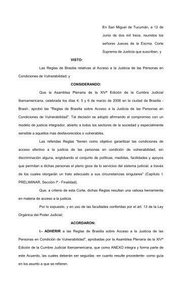 Acordada Acordada N° 515 - Poder Judicial Tucumán