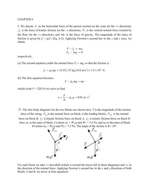 Chapter 6 3 We Denote I F As The Horizontal Force Of The Person