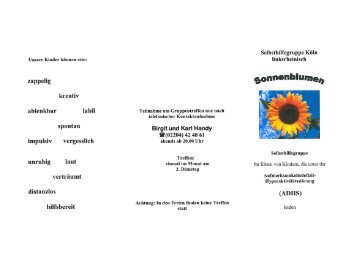 AD(H)S Sonnenblumen - Zentrum für Neurologie und Psychiatrie