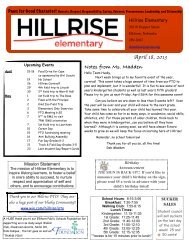 April 18, 2013 Newsletter - Elkhorn Public Schools