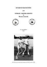 30 Years of Running part 1 - Masters Athletics W.A.