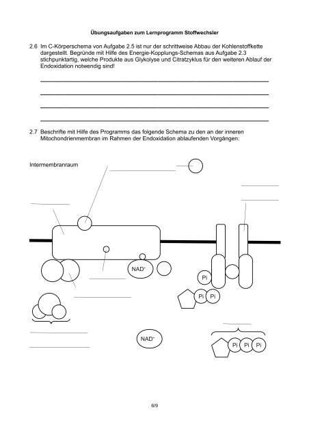 Ãbungsaufgaben - Biologie Lernprogramme