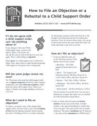 How to File an Objection or a Rebuttal to a Child Support Order - LIFT