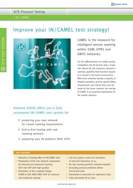 Improve your IN/CAMEL test strategy! - sigos