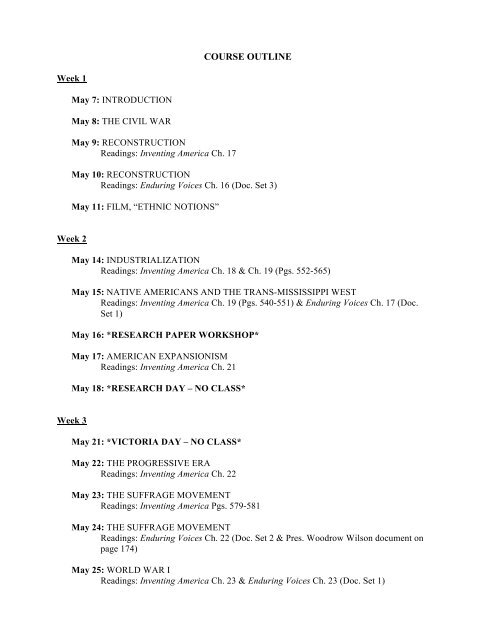 Zwicker - Hist 251 Syllabus - Spring 2012 - History and Classics ...