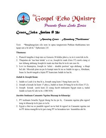 Grace Links 36 - The Gospel Echo Ministry