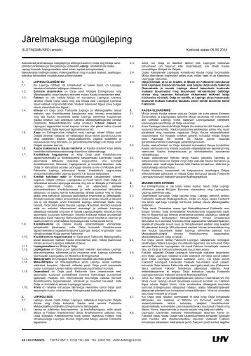 Aœldtingimused Lhv Pank