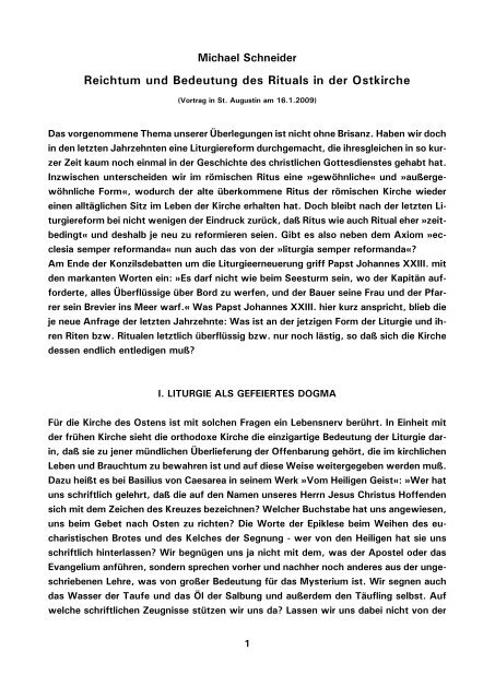 Reichtum und Bedeutung des Rituals in der Ostkirche - Kath.de