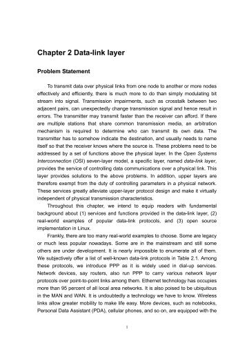 Chapter 2 Data-link layer - High Speed Network Lab @ NCTU