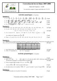 Correction du brevet blanc 2007-2008