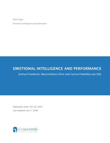 EMOTIONAL INTELLIGENCE AND PERFORMANCE - Six Seconds