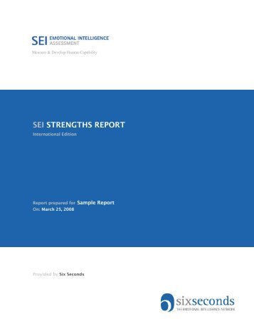 SEI STRENGTHS REPORT - Six Seconds