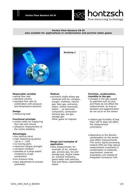 Functional Principle A A A Vortex Meter For Measuring Flow Rate And