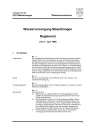 Wasserversorgung Maseltrangen Reglement