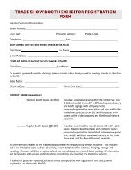 TRADE SHOW BOOTH EXHIBITOR REGISTRATION FORM