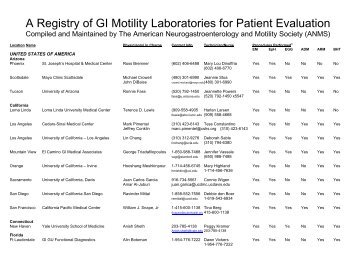 A Registry of GI - American Neurogastroenterology and Motility Society