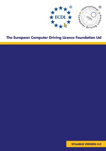 european computer driving licence syllabus version 4.0