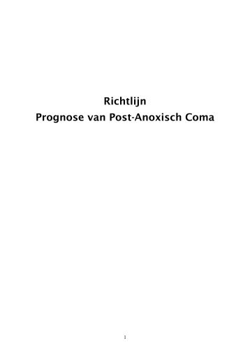 Richtlijn postanoxisch coma - NVIC