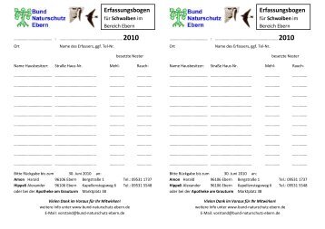 Erfassungsbogen Erfassungsbogen - Bund Naturschutz Ebern