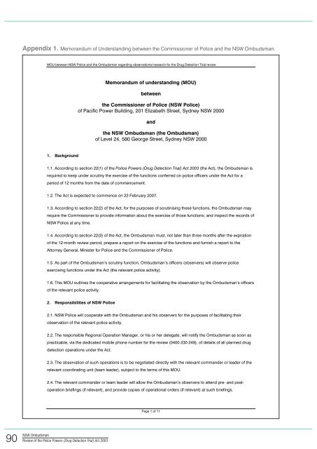 Review of the Police Powers (Drug Detection Trial) Act 2003 - NSW ...