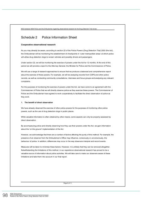 Review of the Police Powers (Drug Detection Trial) Act 2003 - NSW ...